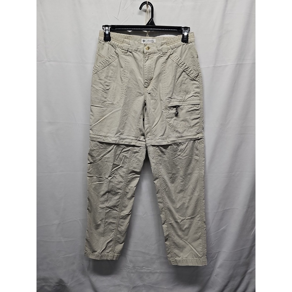 Columbia Womens 6R Beige Convertible Cargo Pants Zip-Off Legs shorts Cotton